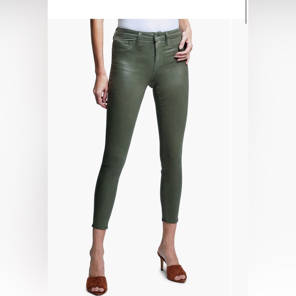 L'agence coated green skinny jeans 23
